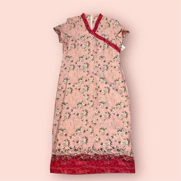 Vintage IOLANI Hawaiian Aloha Dress Floral Pink Maxi Large New Boho - Picture 3 of 9